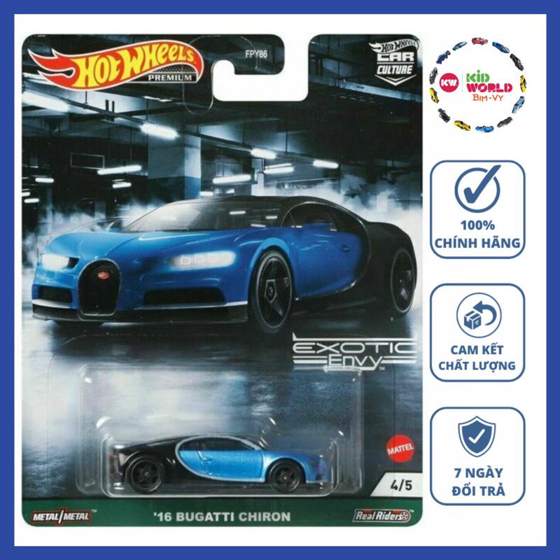 Hot Wheels Car Culture Exotic Envy Series Premium 16 Bugatti Chiron GRJ76 รถโมเดล ล้อยาง.