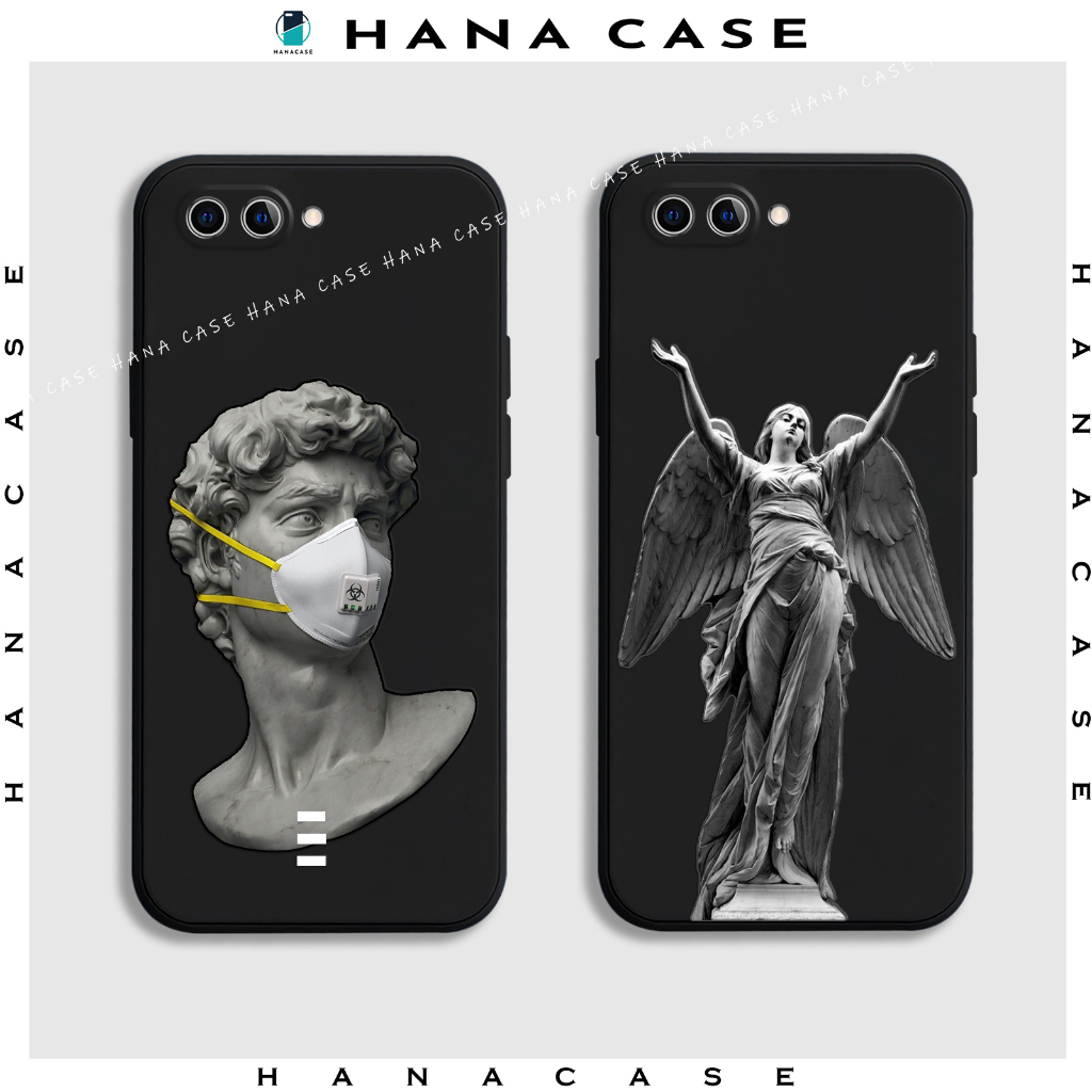 เคสสําหรับ OPPO A3S /A5/ AX5 / AX5S / A12E/ A1K/Realme C2 TPU ยืดหยุ่น ขอบสี่เหลี่ยม รูปปั้น David A