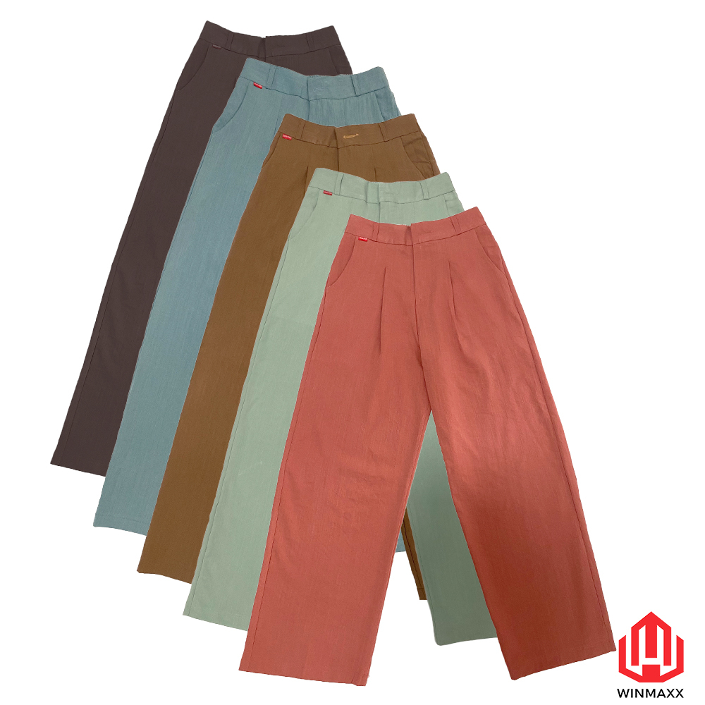 A46 - DK Linen Seven Stars กางเกงขากว้างผู้หญิง A46