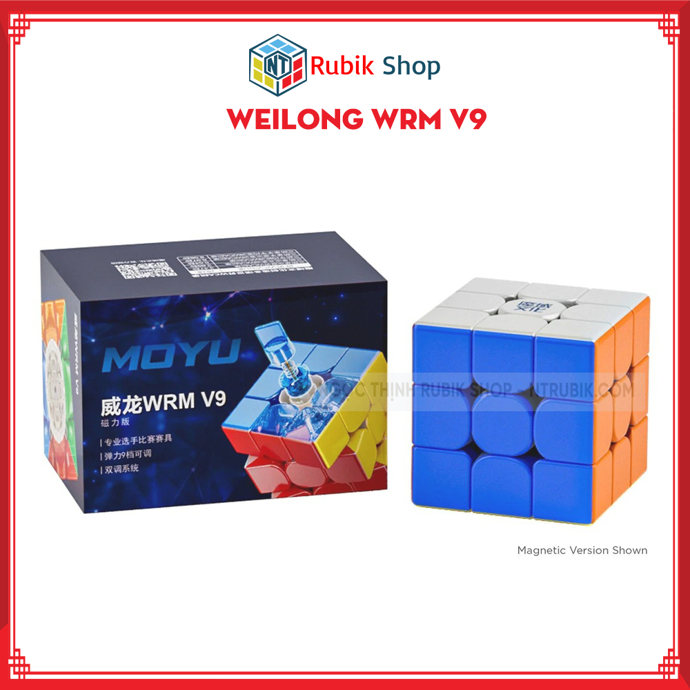 Rubik 3x3 Weilong WRM v9 Stickerless 2023 3 Standard, Maglev, Ball Core UV (พร้อมแม่เหล็ก)