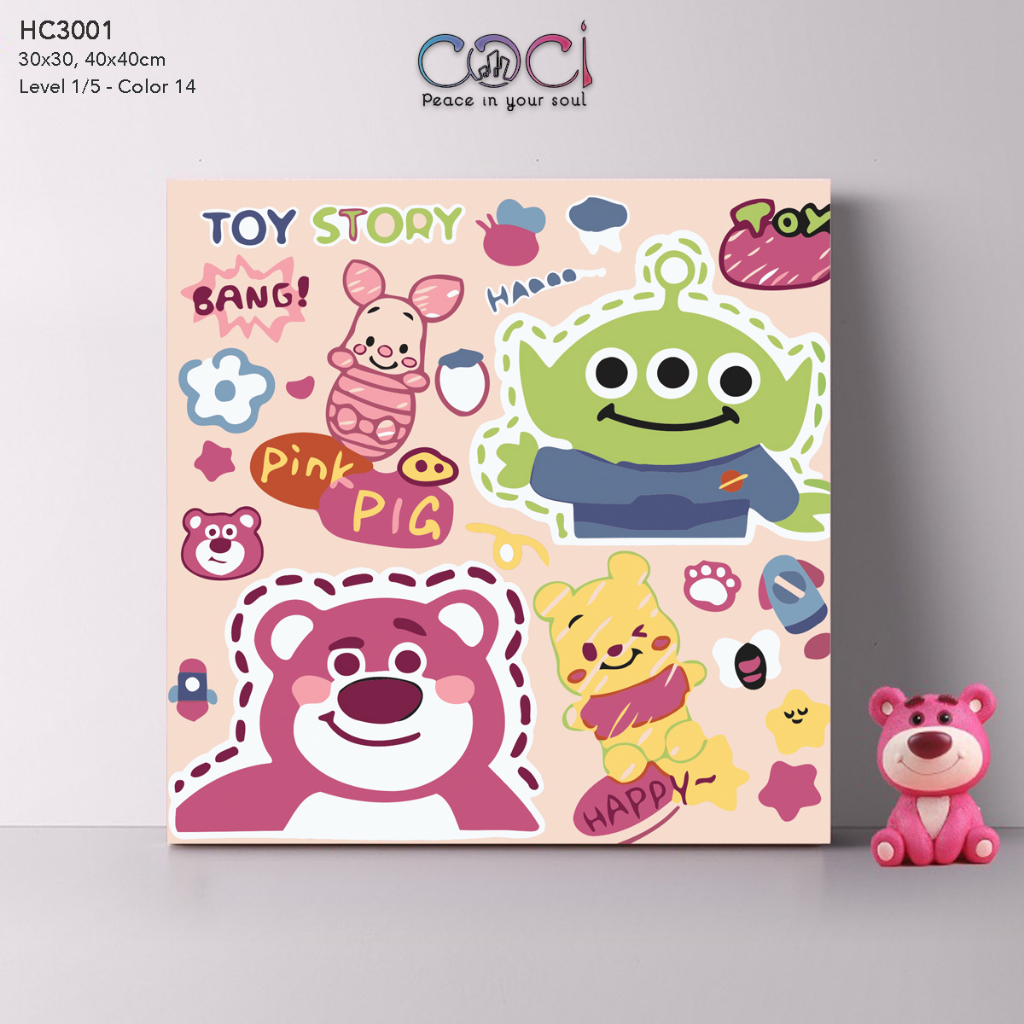 ระบายสีหลักโดยการ์ตูน Toy StoryLotso COCI Strawberry Bear สีเรียบง่ายและง่ายสําหรับมือใหม่ HC3001