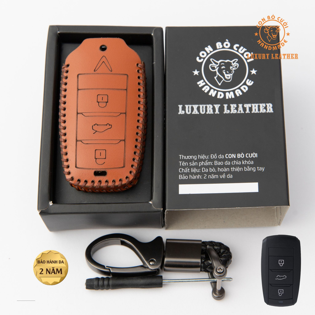 VINFAST VF5, LIMO GREEN, HERIO, MPV 7 Leather Car Key Case หนังแท้คุณภาพสูงช่วยให้กุญแจจากการขีดข่วน