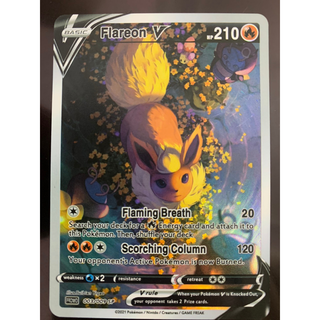 การ์ด Pokemon Flareon V 003 /009Sp promo Alternate Art Ultra Rare