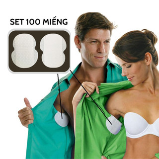 Set 100 miếng dán nách, miếng dán thấm mồ hôi nách chống ướt áo 5 lớp, khử mùi hôi cho nam và nữ