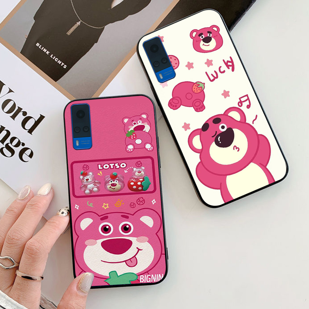 เคส Vivo y51 2020, y53s / y51 2015 พิมพ์ลายหมีสตรอเบอร์รี่สุดน่ารัก