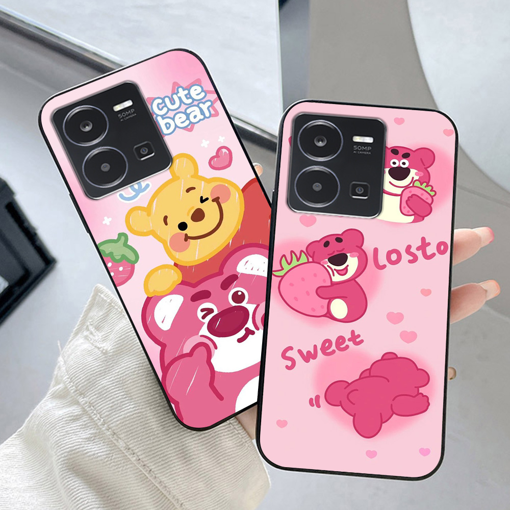 เคส Vivo y35 4g / y55 2022 4g / vivo y55 2022 5g พิมพ์ลายหมีสตรอเบอร์รี่สุดน่ารัก