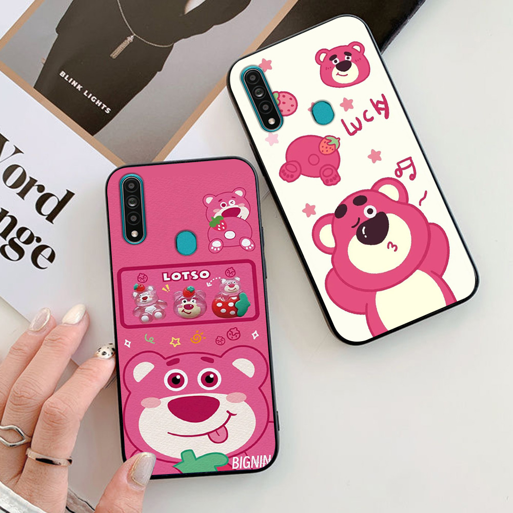 เคส Oppo a31 และ oppo a8 พิมพ์ลายหมีสตรอเบอร์รี่สุดน่ารัก