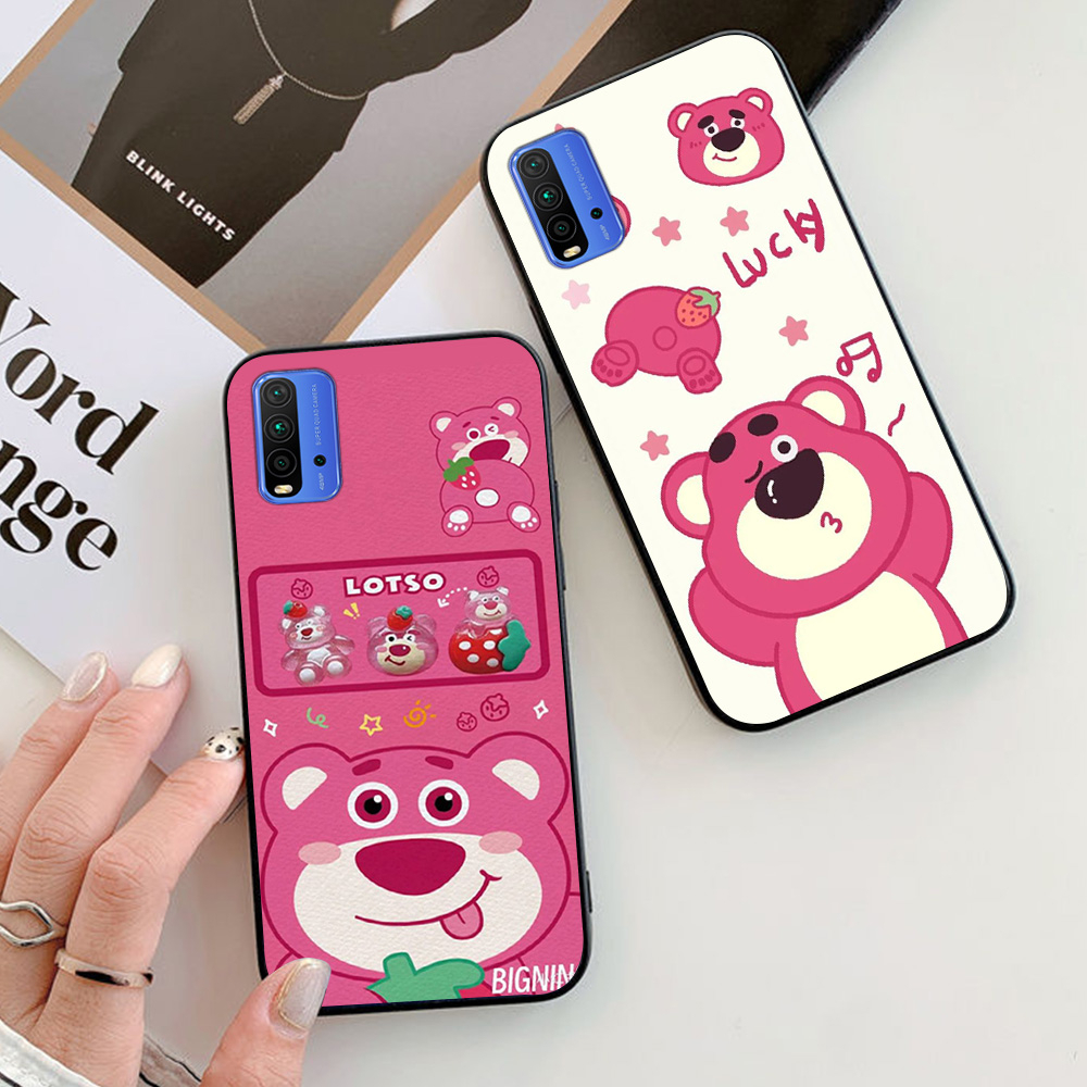 เคส Xiaomi redmi 9t และ mi 9t พิมพ์ลายหมีสตรอเบอร์รี่สุดน่ารัก