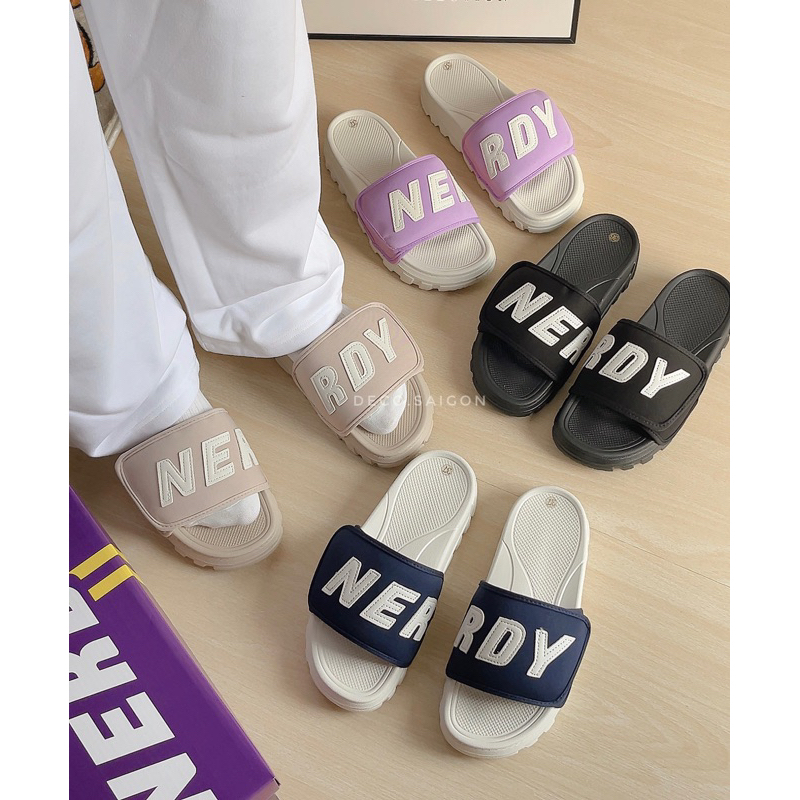 Nerdy Fabric Velcro รองเท้าแตะสายรัดแนวนอน 4 ซม. - Deco.saigon