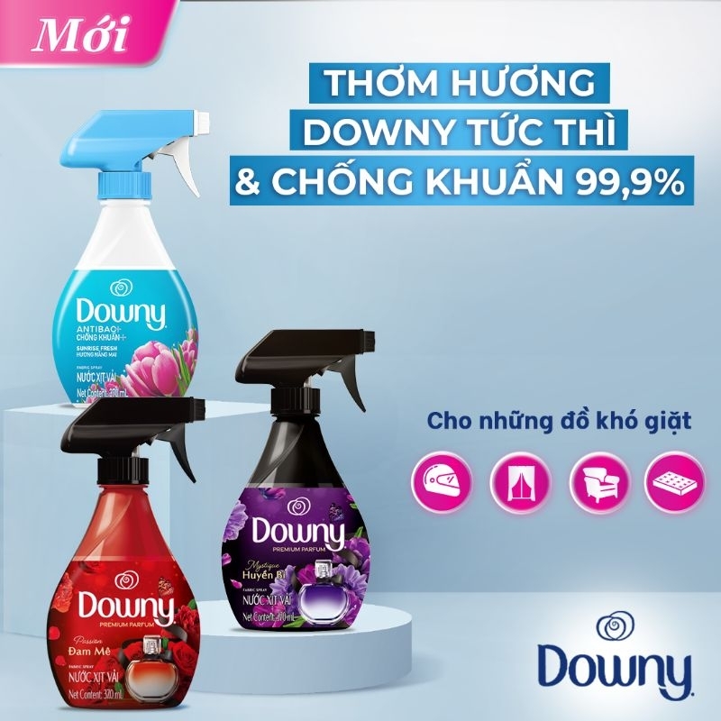 สเปรย์ฉีดผ้า Downy ซันไชน์ ความหลงใหล ขวด 370ml ลึกลับ