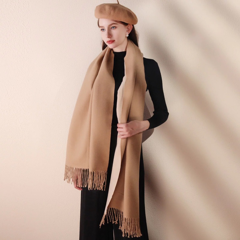 BROWN BEIGE FASHION SCARF ขนาด 70cmx200cm