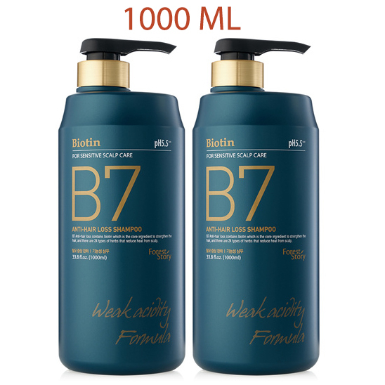 Biotin B7 Herbal Conditioner Shampoo ทําความสะอาดรังแค, กําจัดอาการคัน ลดการแตกหัก Welcos Forest Hair Loss Shampoo