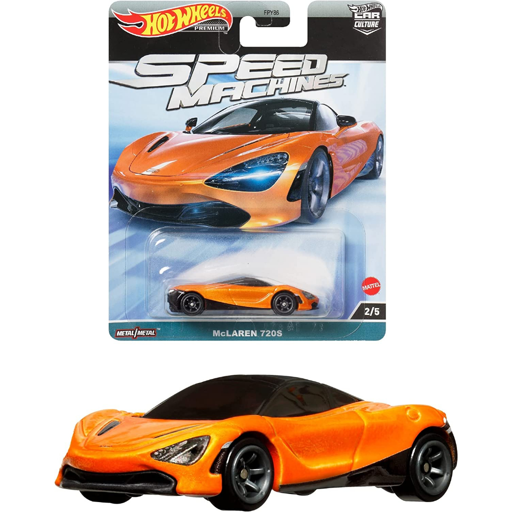 (ล้อ SM พรีเมี่ยม) Hot Wheels 1/64 McLaren 720S เครื่องความเร็ววัฒนธรรมรถยนต์ (ใหม่)