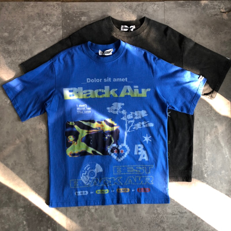 เสื้อยืด Black Air DCD BuiVintage ผ้าคอตตอนคุณภาพสูงพิมพ์ลายมือทนทานสุดๆ