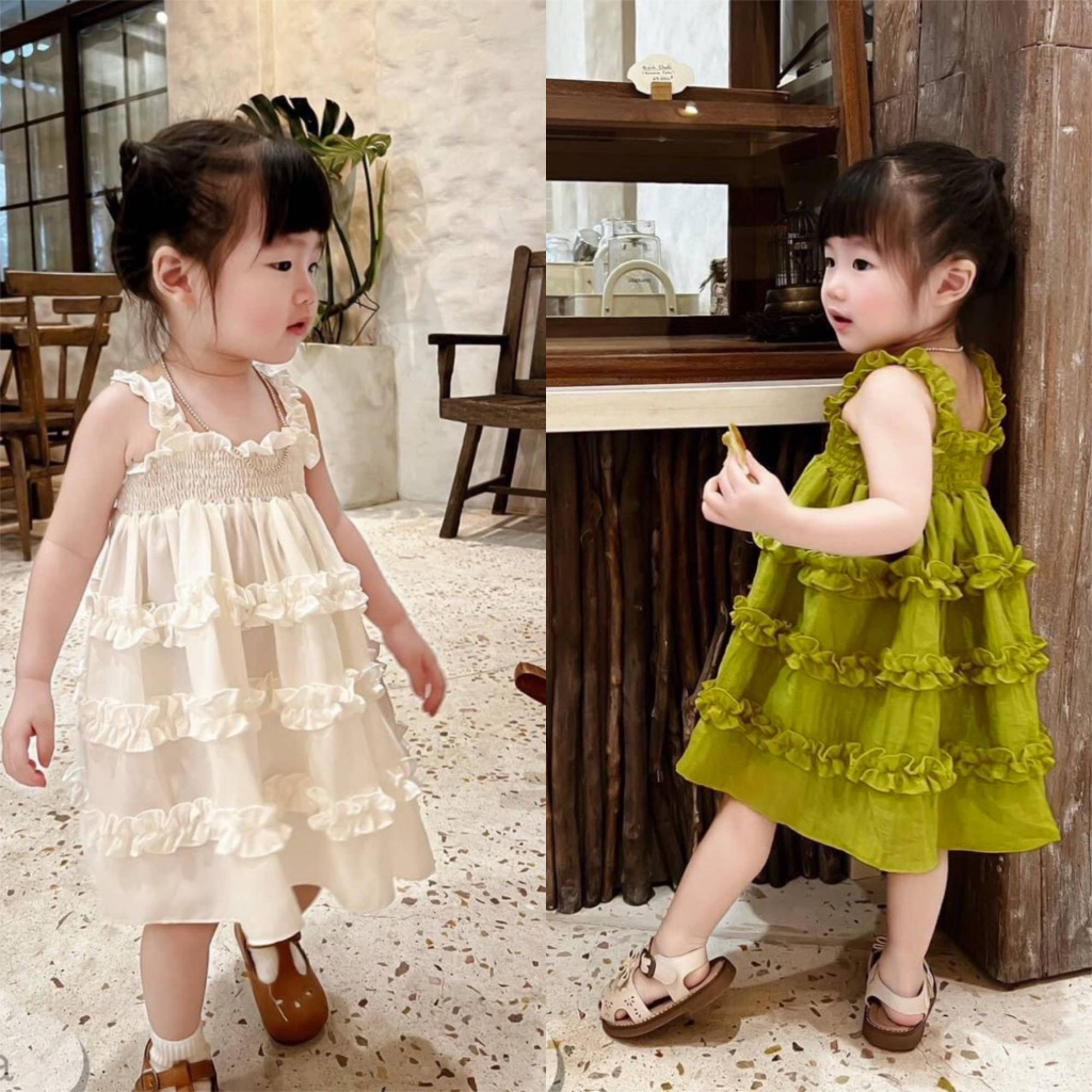 ชุดเดรสเด็กผู้หญิง 2 สายมีสไตล์ TB5 - ชุดเดรสเด็กผู้หญิงเด็กผู้หญิงสวยหรูหราสุดๆ TB338 TN354