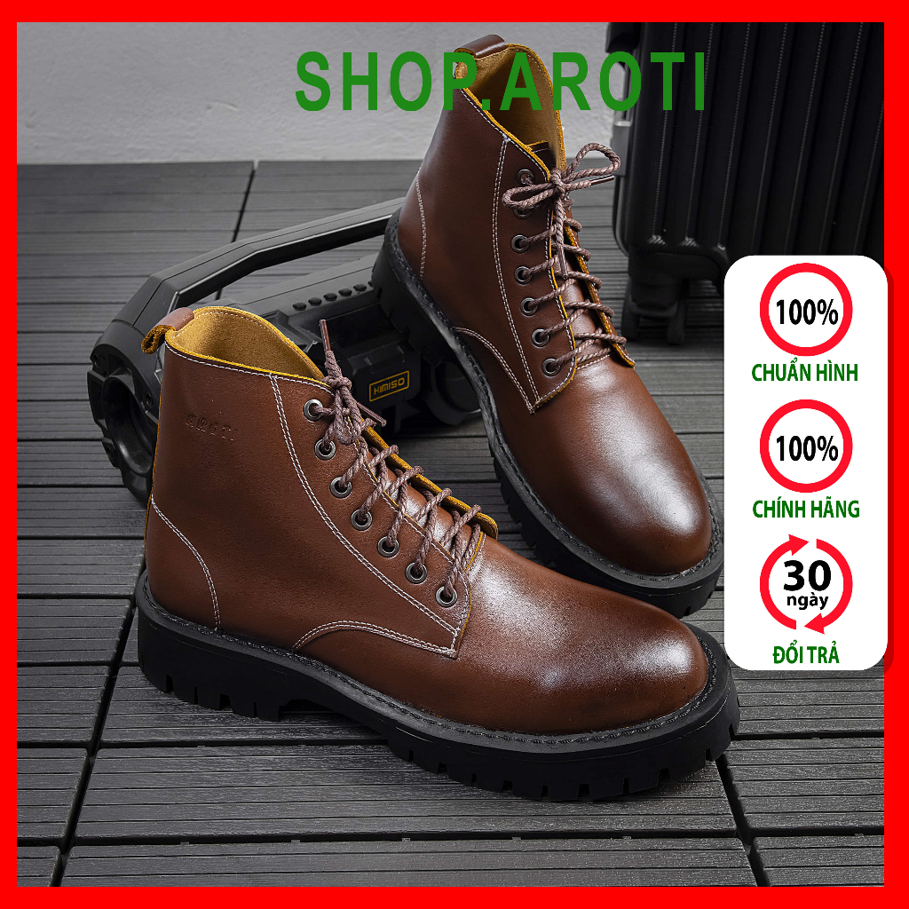 AROTI Combat รองเท้าหนังผู้ชายคุณภาพสูง หนังวัวสวย พื้นเย็บทึบ ทุกขนาด G611-N-shop.aroti