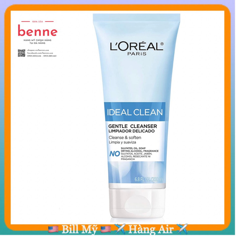 [ Us Product ] L 'Oreal Ideal Clean All Skin Types Foaming Gel Cleanser 200ml Usa