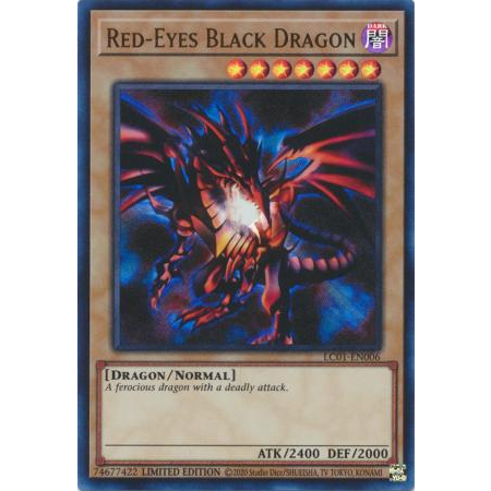 การ์ด Yugioh [TCG - UK]: Red-Eyes Black Dragon - LC01-EN006 - แก้ไขจํานวนจํากัดที่หายากมาก