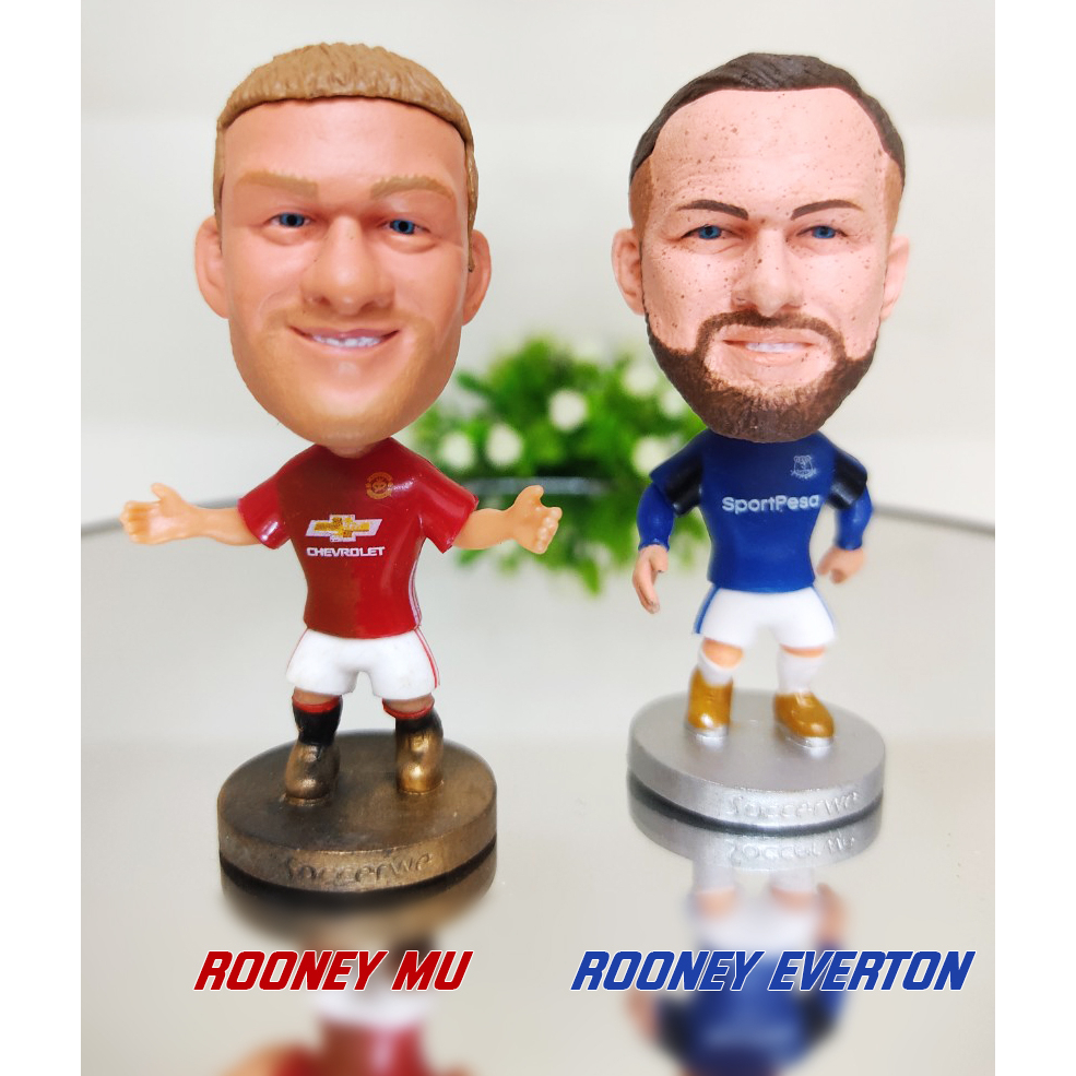 Rooney รูปปั ้ นย ้ ายข ้ อต ่ อแบบยืดหยุ ่ น Man United และ Everton เสื ้ อ