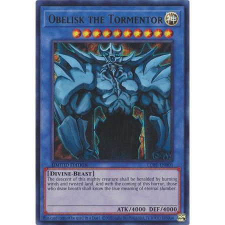 การ์ด Yugioh [TCG- UK]: Obelisk the Tormentor - LC01-EN001 - แก้ไขจํานวนจํากัดที่หายากมาก