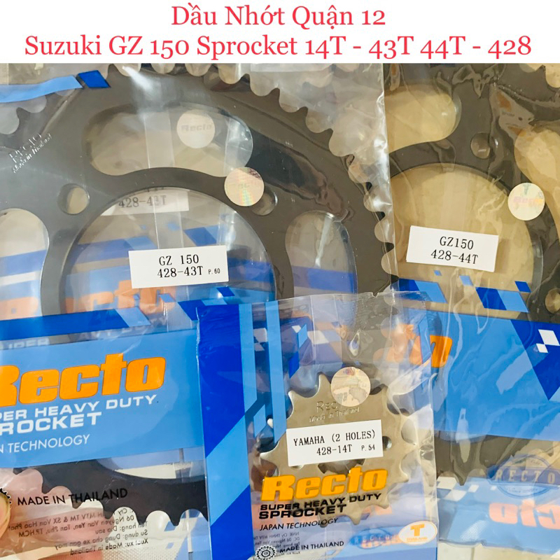 Suzuki GZ150 Sprocket 14T - Sprocket 43T 44T Recto Thailand