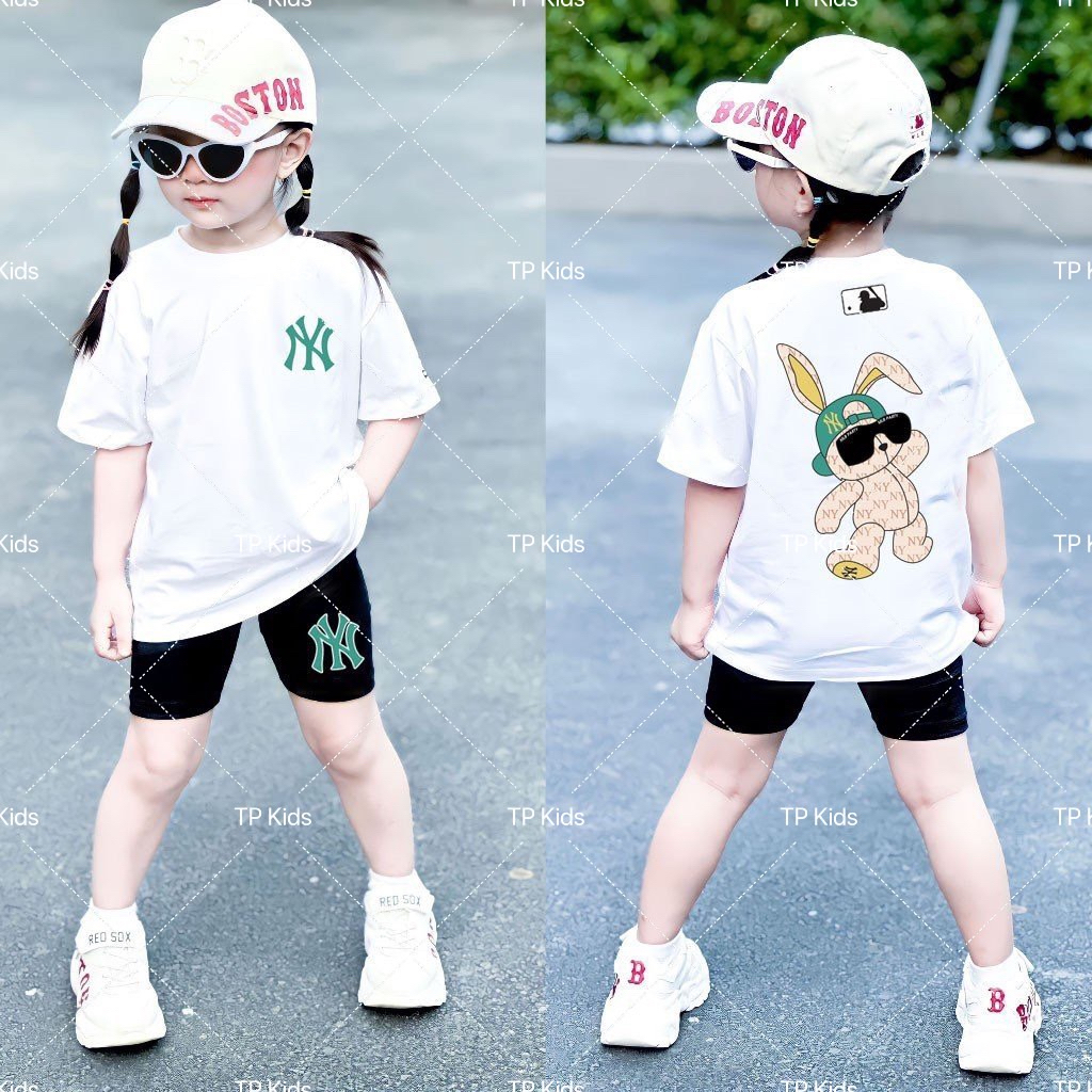 ชุดเด็กผู้หญิง Set รวมเสื้อยืดและเลกกิ้ง MLBB พิมพ์ลาย Rabit ผ้าคอตตอนยืดเท่ๆ HOBI KIDS