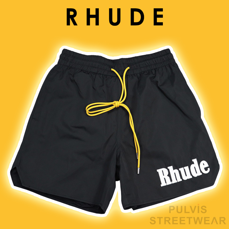 ️ คุณภาพกระจก ] - กางเกงขาสั ้ นว ่ ายน ้ ําโลโก ้ Rhude , กางเกงขาสั ้ นไนลอน Rhude พรีเมี ่ ยม
