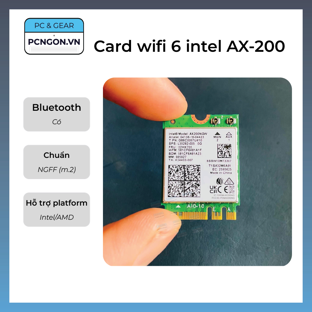 [PCNGON] การ์ด Intel AX-200 wifi 6