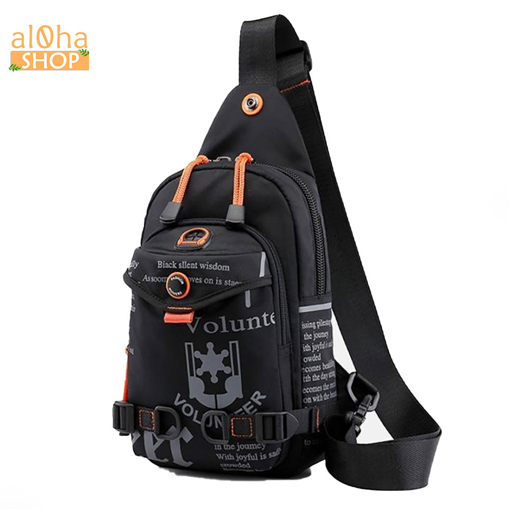 T0199 Ulzzang unisex กระเป๋าสะพายข้างผ้าโพลีเอสเตอร์กันน้ําสําหรับผู้ชายและผู้หญิง - al0ha Shop