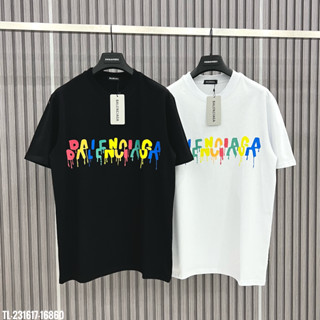 พร้อมส่ง เสื้อยืดแขนสั้นลําลอง ผ้าฝ้ายแท้ พิมพ์ลายโลโก้ B ขนาดใหญ่ คุณภาพสูง สําหรับผู้ชาย และผู้หญิง