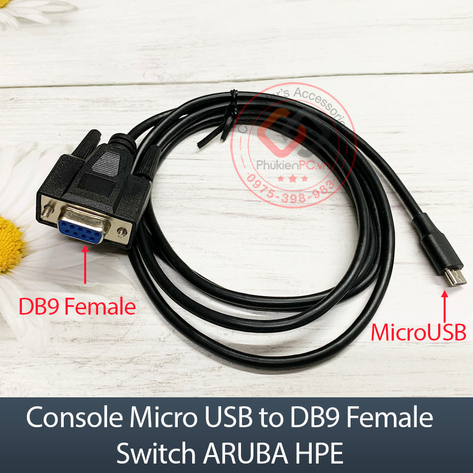 สายคอนโซล Micro USB to DB9 Female Switch ARUBA HPE JY728A AP-CBL-SERU ระดับการกําหนดเส้นทาง, การเขีย