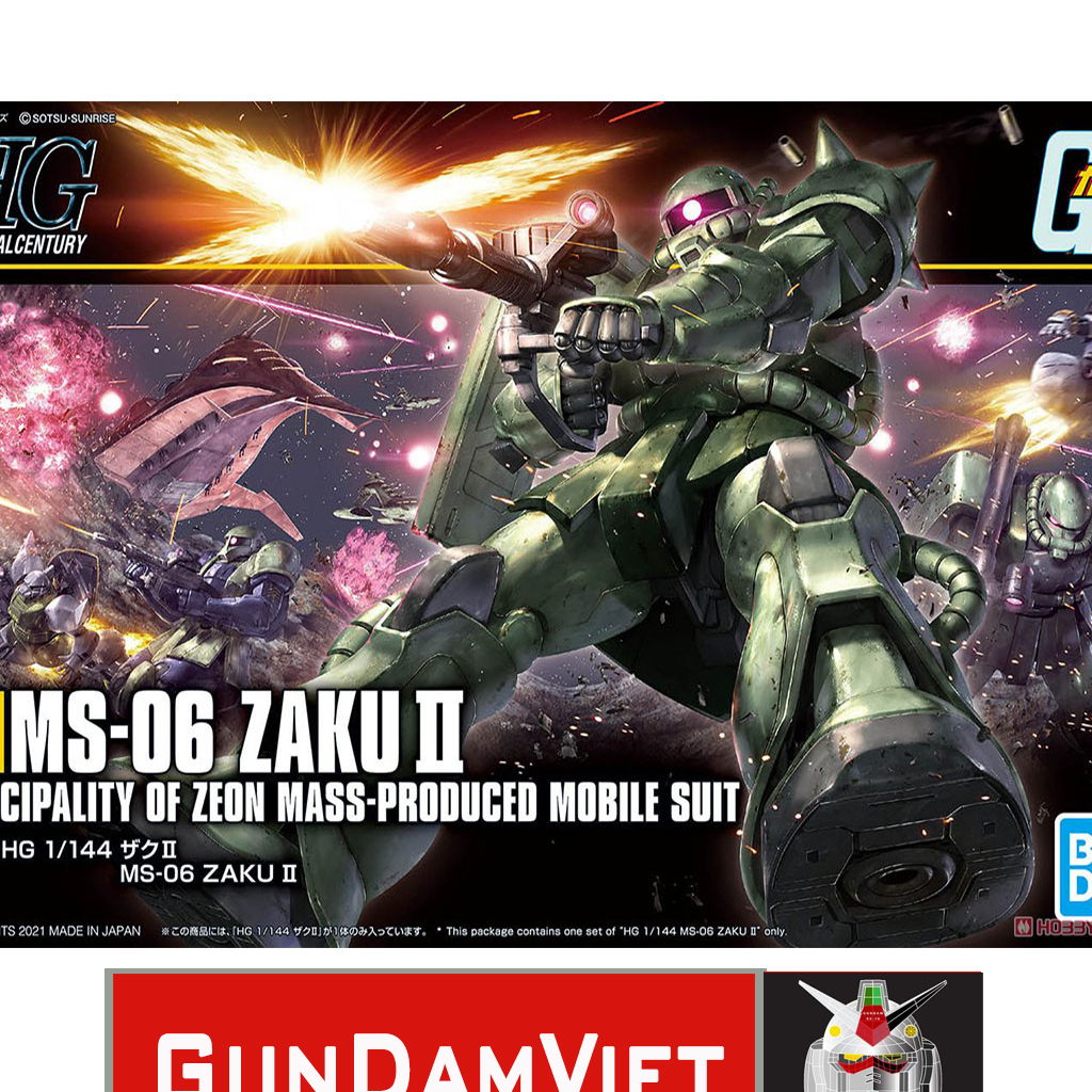 ของแท้ Bandai Gundam Model-HG 1/144 Zaku II Revive