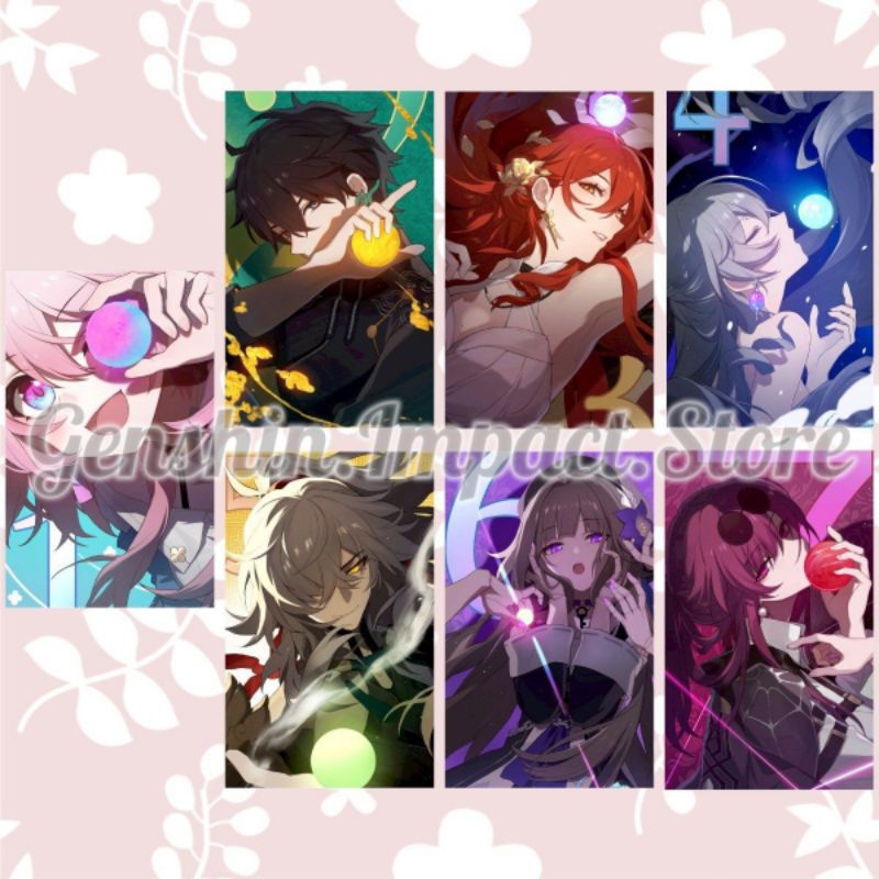 รางดาว Honkai – ภาพการ์ดตัวอักษรนับถอยหลัง (พร้อมมุมโค้งมน)