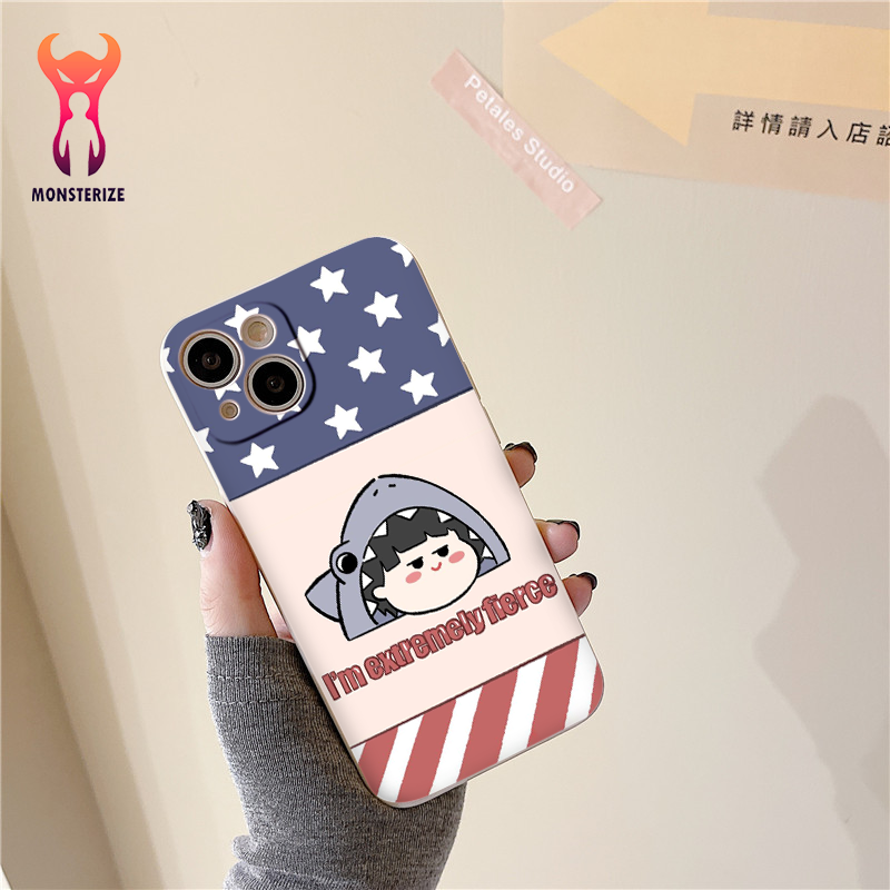 IPHONE CASE ขอบเหลี่ยม BVC iam ขยายดุร้าย ip 7 8 Plus 6 6s Plus 11 13 12 14 Pro MAX XR X XS MAX - e7