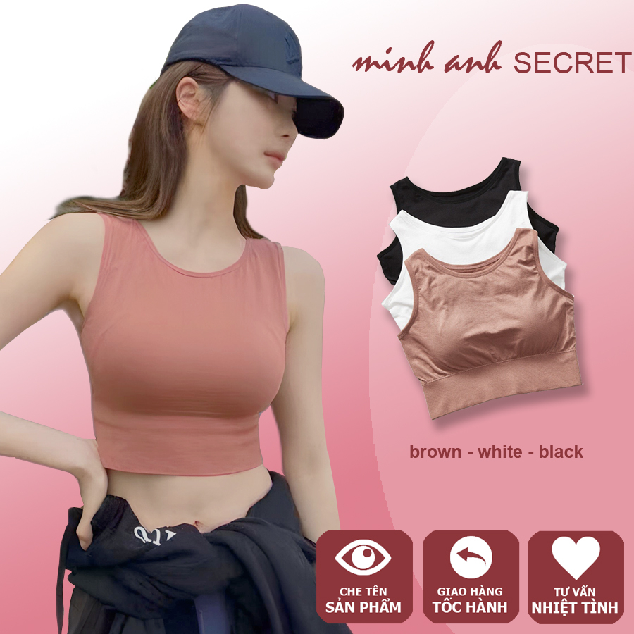 Gym Yoga Elastic Bra 3 สี น้ําตาล ดํา ขาว M3674