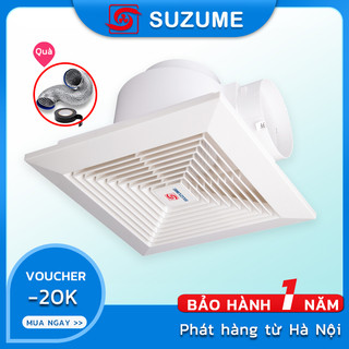 「SUZUME」 Tặng 1m ống bạc​--Quạt hút âm trần 8/10/12 inch / Quạt thông gió / Quạt hút mùi nhà vệ sinh