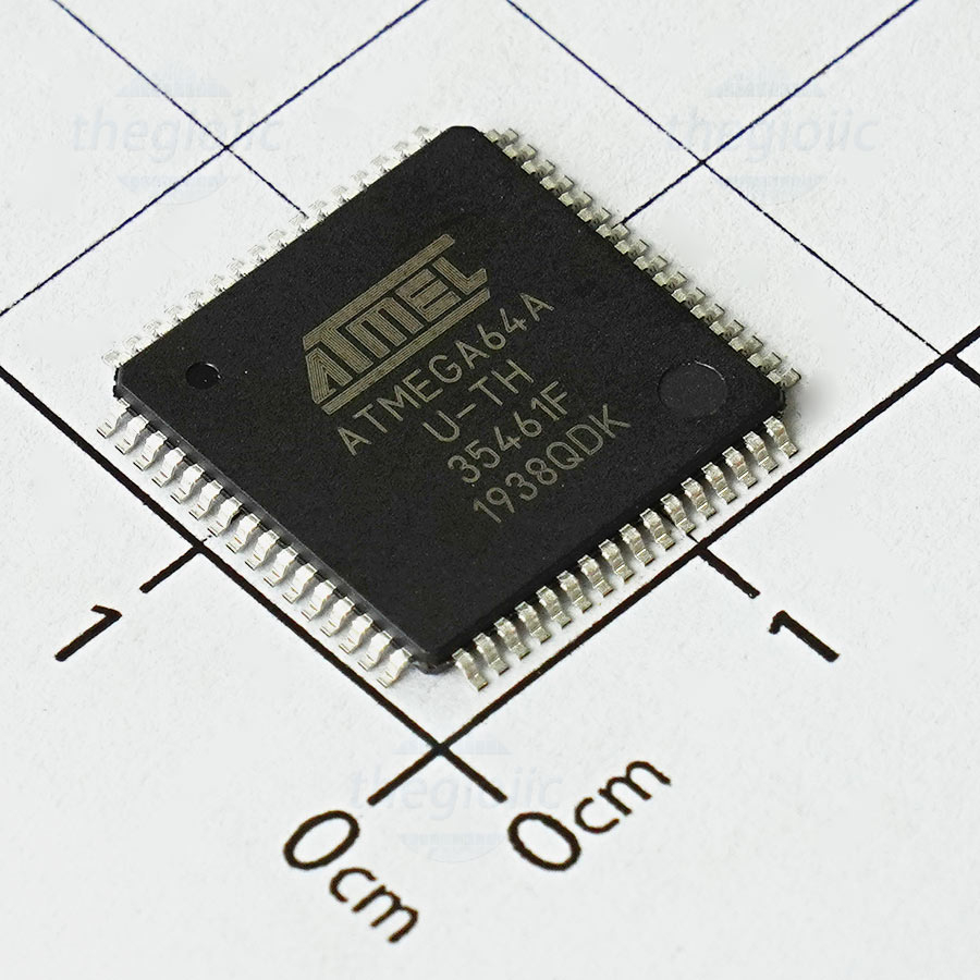 ATMEGA64A-AU, 8-Bit AVR Microcontroller, 16MHz, 64KB FLASH, 64-TQFP
