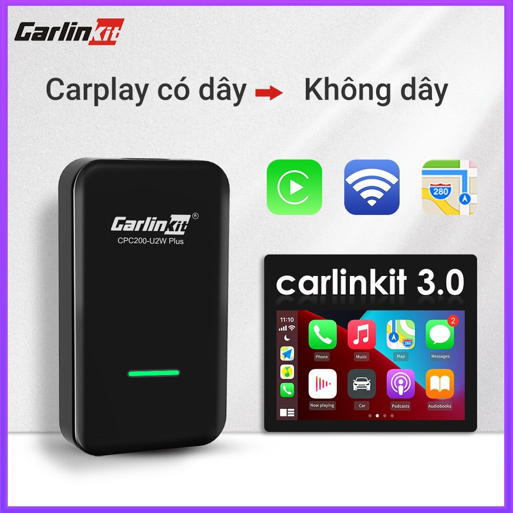 Carlinkit 3.0 U2W Plus - อะแดปเตอร ์ ไร ้ สาย Apple Carplay