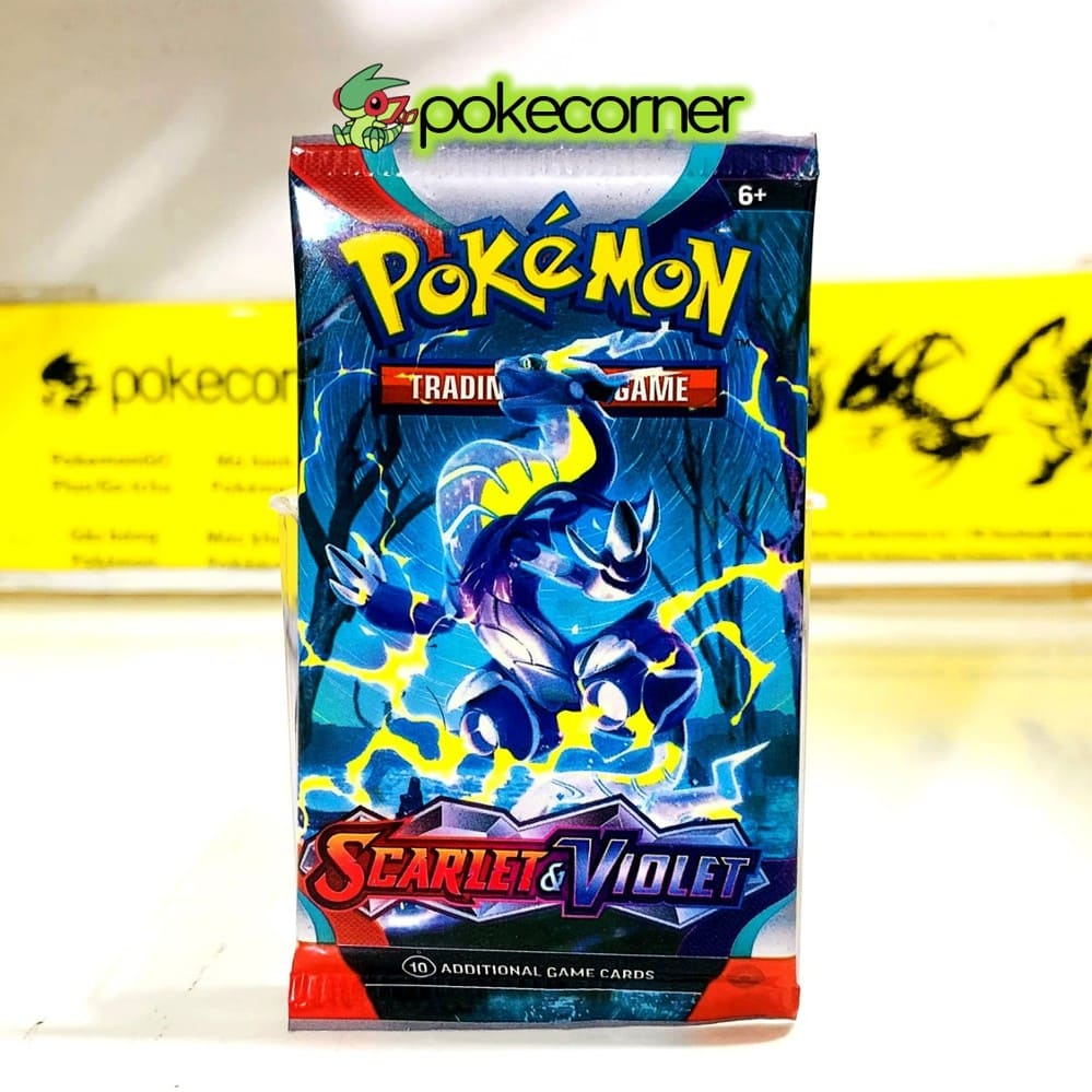 (HOT🌹 01 Pack ขายปลีก Pokemon TCG Scarlet &amp; Violet Baset Set SV01 Booster Pack ของแท ้ ใหม ่ 100 % Koraidon Miraidon
