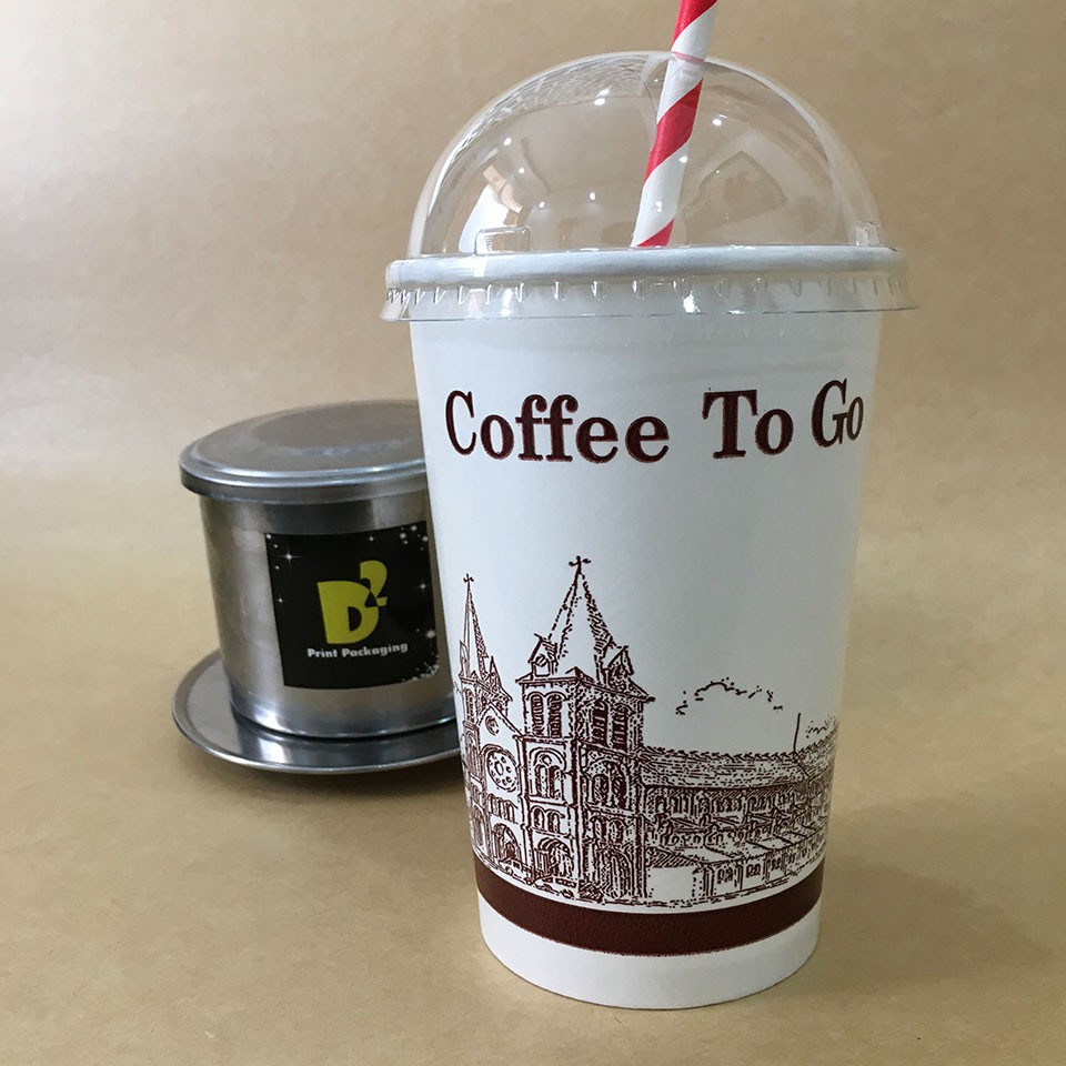 ถ้วยกระดาษ 16oz - 480ml รุ่น Coffee To Go ชุด 100-300 ชิ้น พร้อมฝาปิด