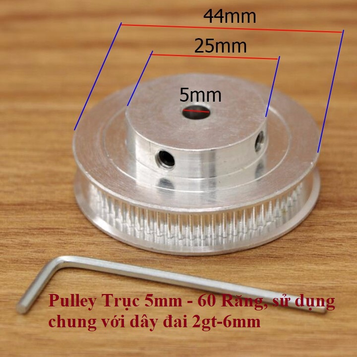 Pulley Shaft 5mm - 60 ฟัน ใช้สายพาน 2gt-6mm