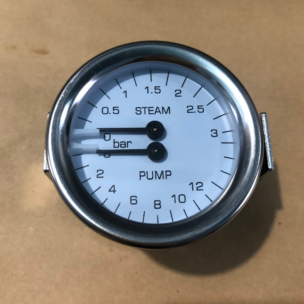 เกจวัดแรงดัน 2 มือ สําหรับเครื่องชงกาแฟ Nuova, BFC, Carimali, Faema..