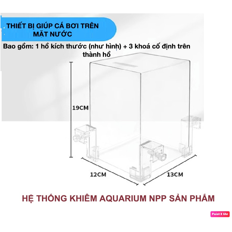 ปลากลับหัวไม่ซ้ําใครบินในกล่องลม กล่องอะคริลิค VOONLINE สําหรับตกแต่งตู้ปลา