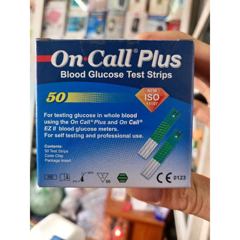 แผ่นทดสอบ On-Call Plus กล่องละ 50 แผ่น มี 2 ขวด