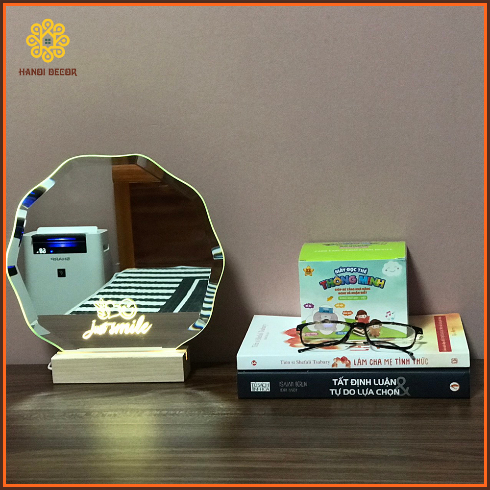 คุณภาพสูง ROUND LED TABLE MIRROR, BEDROOM MIRROR, MAKEUP TABLE MIRROR WITH LIGHT, UNIQUE DECOR