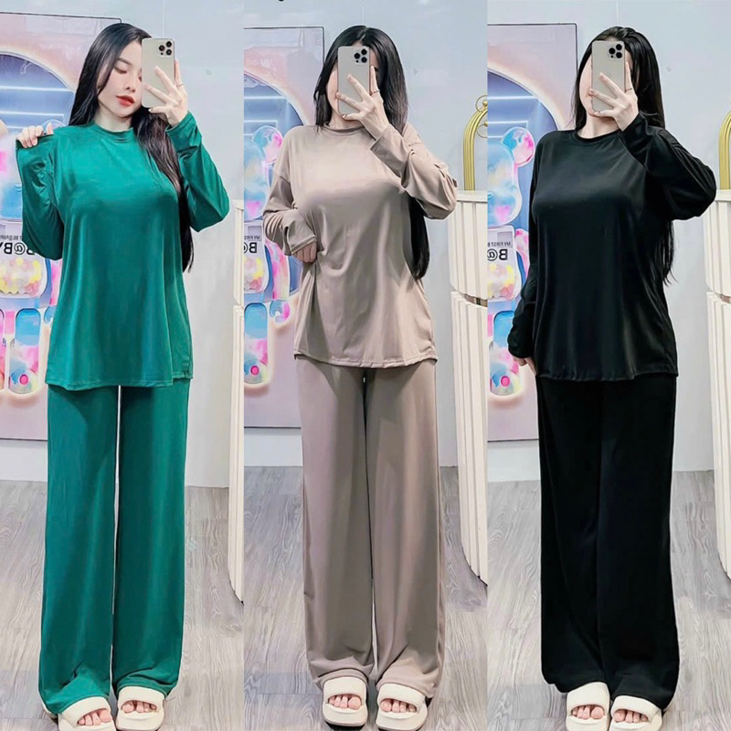 ชุด เครื่องอุ่นครีม กางเกงหลวม รองเท้าแตะยางยืดแบบเย็น แบบที่ 1 - ไง ตู้เสื้อผ้า LS