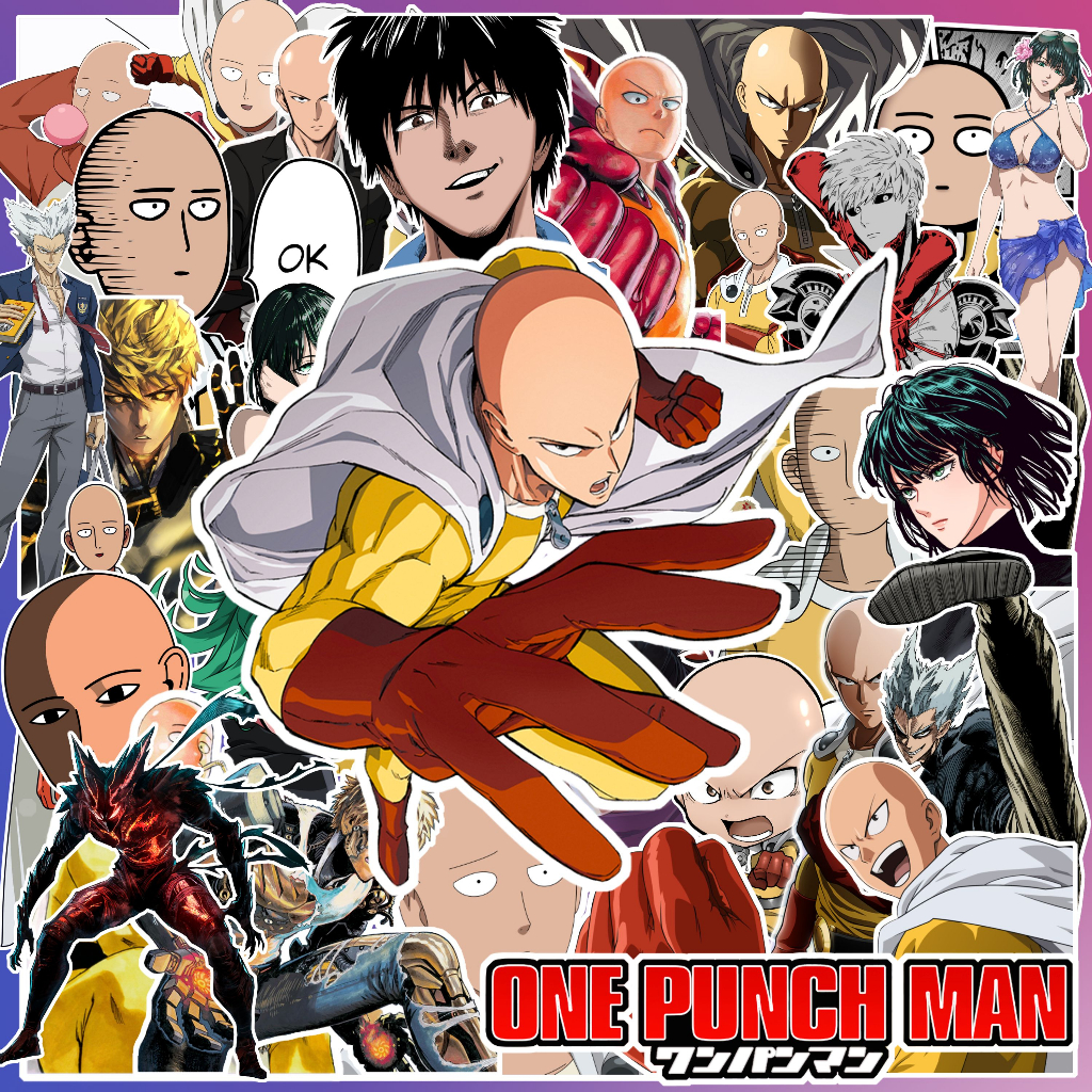 [ชุด 50 ชิ้น] สติ๊กเกอร์อนิเมะ One Punch Man สติ๊กเกอร์ไซตามะ สติ๊กเกอร์ตกแต่งโทรศัพท์ - NB.046