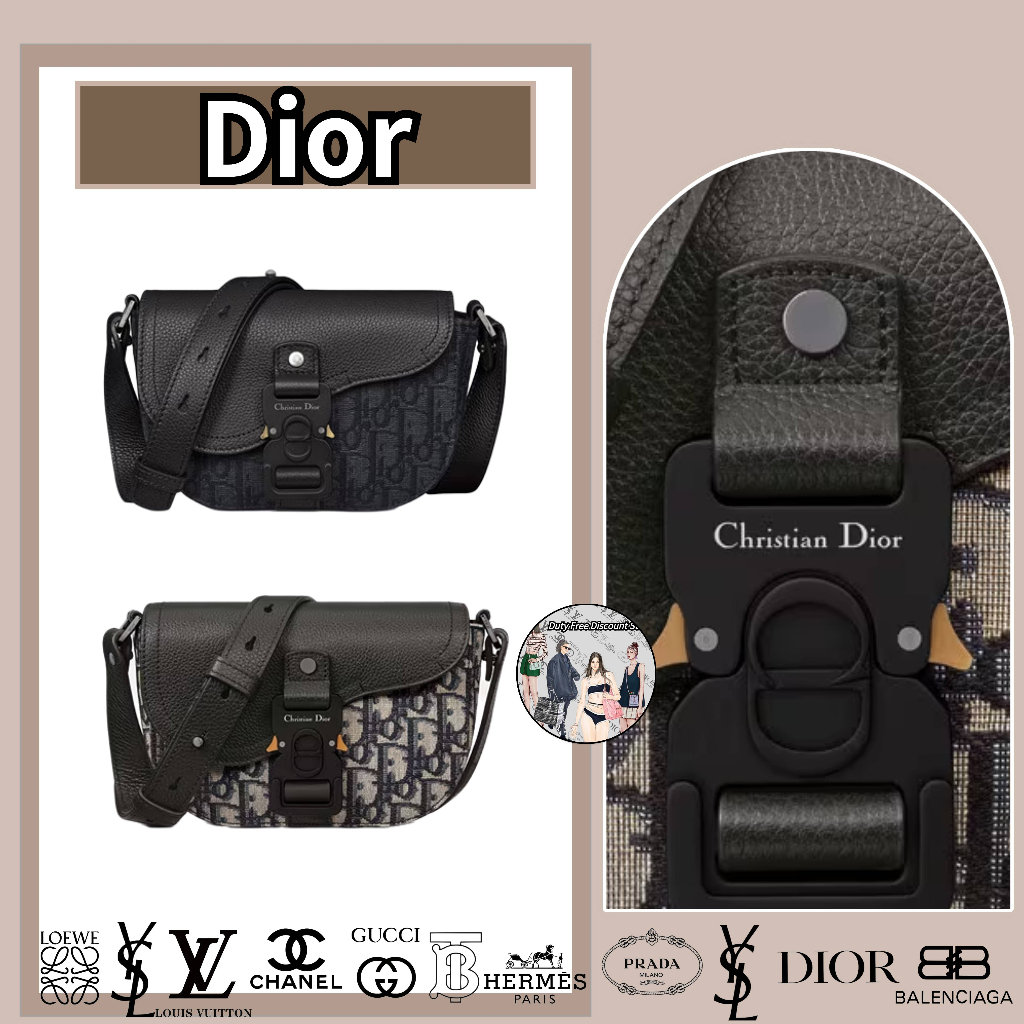 Dior/Clutch Saddle (มีสายสะพาย)/Messenger Bag/กระเป๋าสะพายไหล่/ชาย/Tax Free Sale