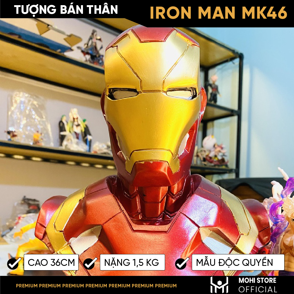 - Avenger Model IronMan MK46 รูปปั้นหน้าอก สูง 36 ซม. น้ําหนัก 1.5 Kg - Avenger Figure - กล่องกล่อง