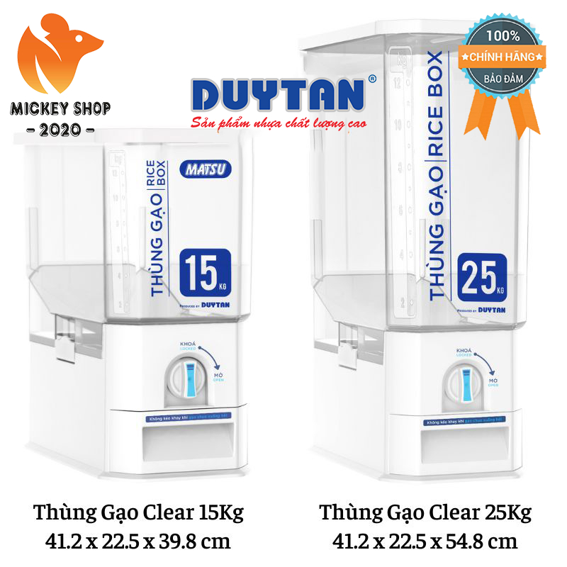 [ของแท้] DUY TAN Smart Transparent Clear Rice Box 15Kg 25Kg
